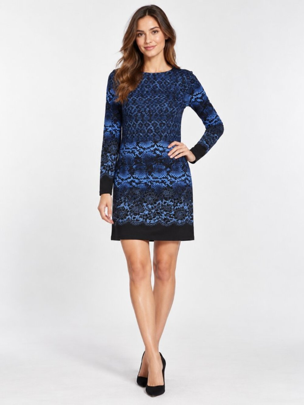 MICHAEL Michael Kors Blue Black Snake Print Dress S